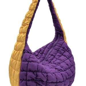 Purple and Yellow Quilted Women's Bag